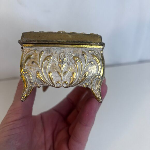 Farrington Hummel Theme Trinket Jewelry Box Ornate Scroll Victorian Style Japan - Picture 7 of 11